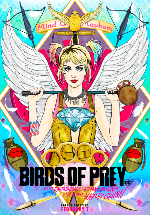 Harley Quinn Birds of Prey Illustration Print by Kaan Kaptan on Hahnemuhle Paper