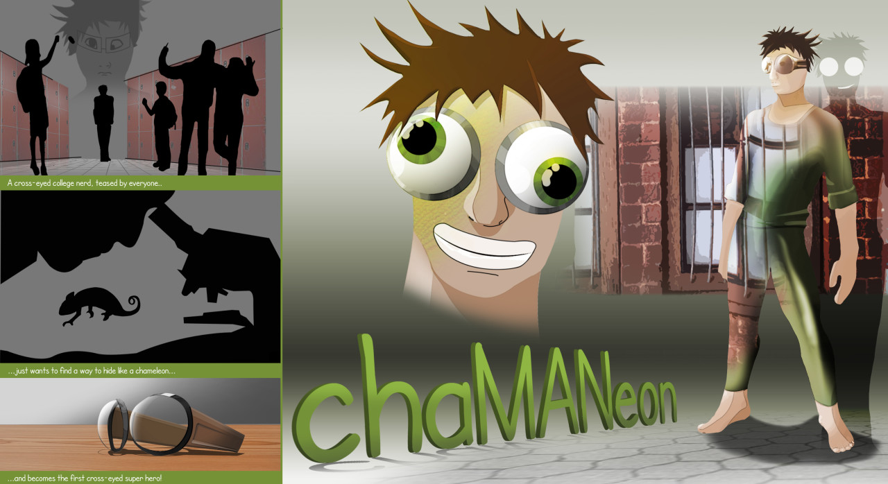 chaMANeon - the first cross-eyed superhero!