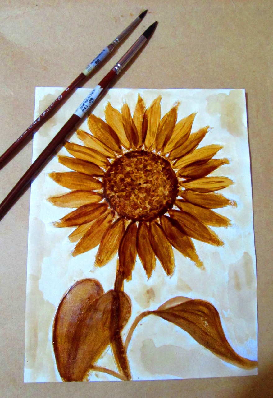 Sunflower Coffee Painting