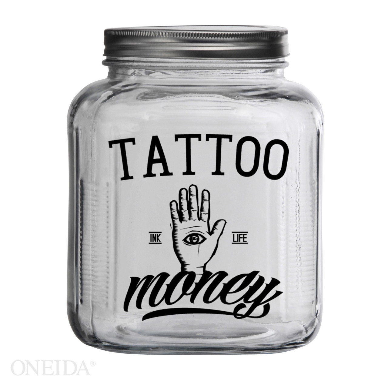Tattoo Money Bank  16 oz Glass Jar Bank  Inked Shop