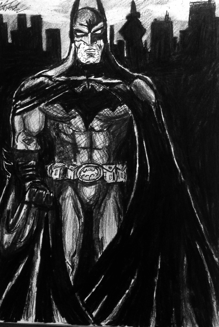Batman in chalk