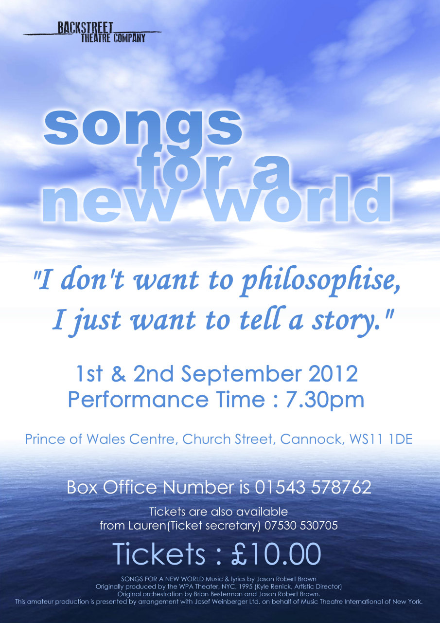 Songs For A New World Poster Design