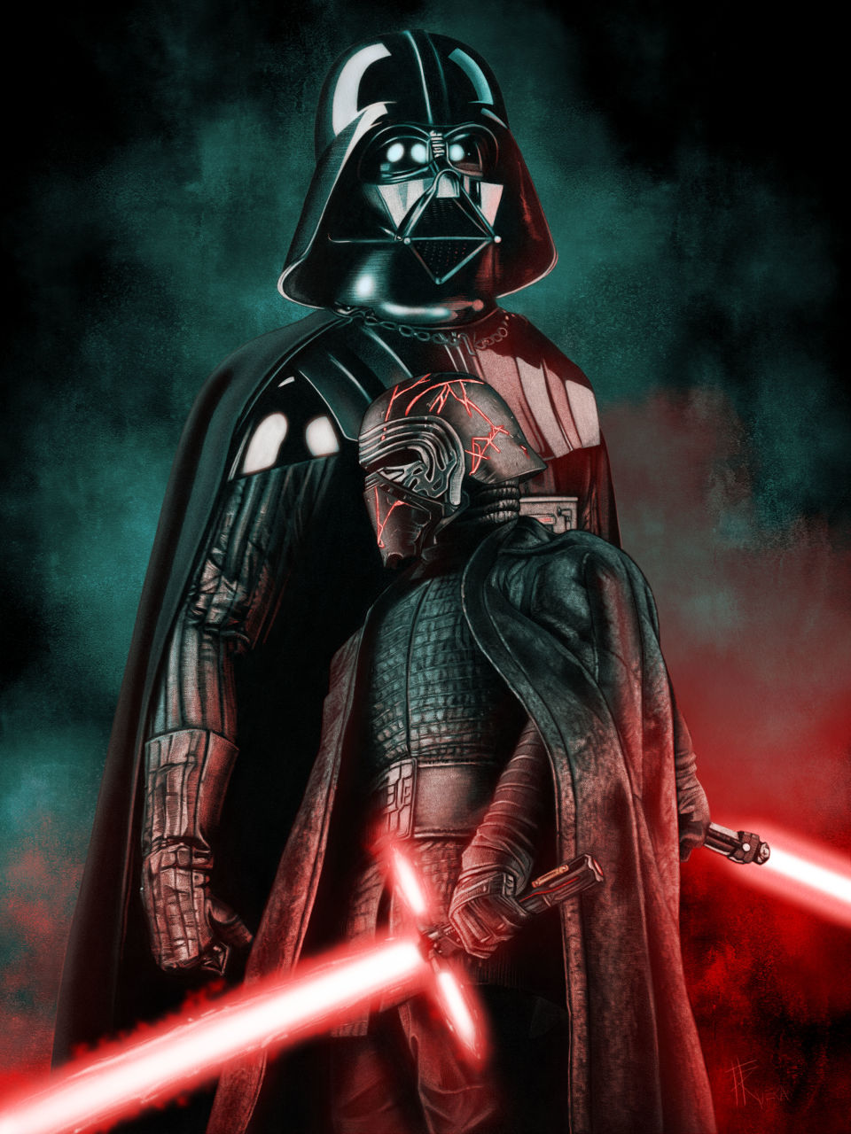 Slepen maïs Andrew Halliday Kylo Ren Darth Vader Poster