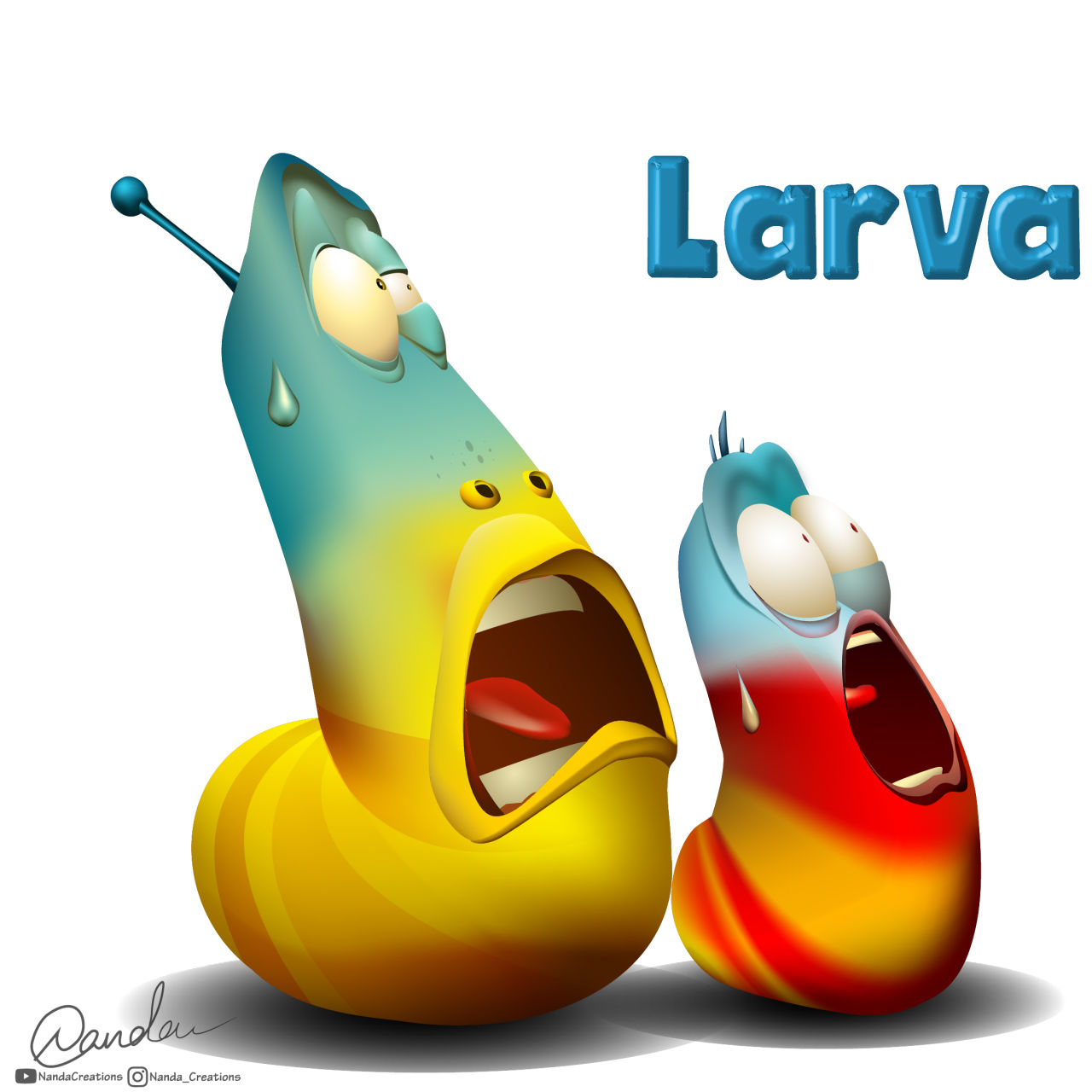Larva cartoon character design in illustrator 2020 | Nanda Creations