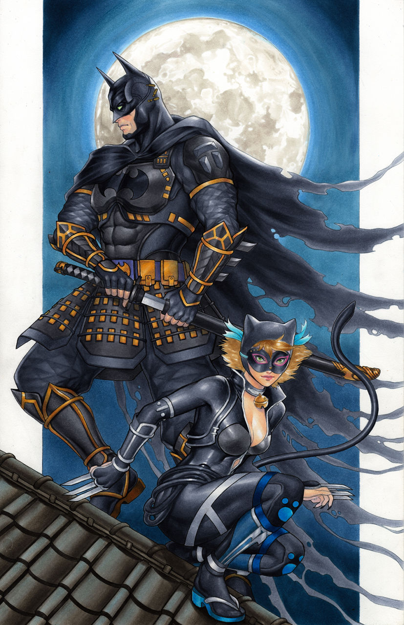 Batman and Catwoman from Batman Ninja