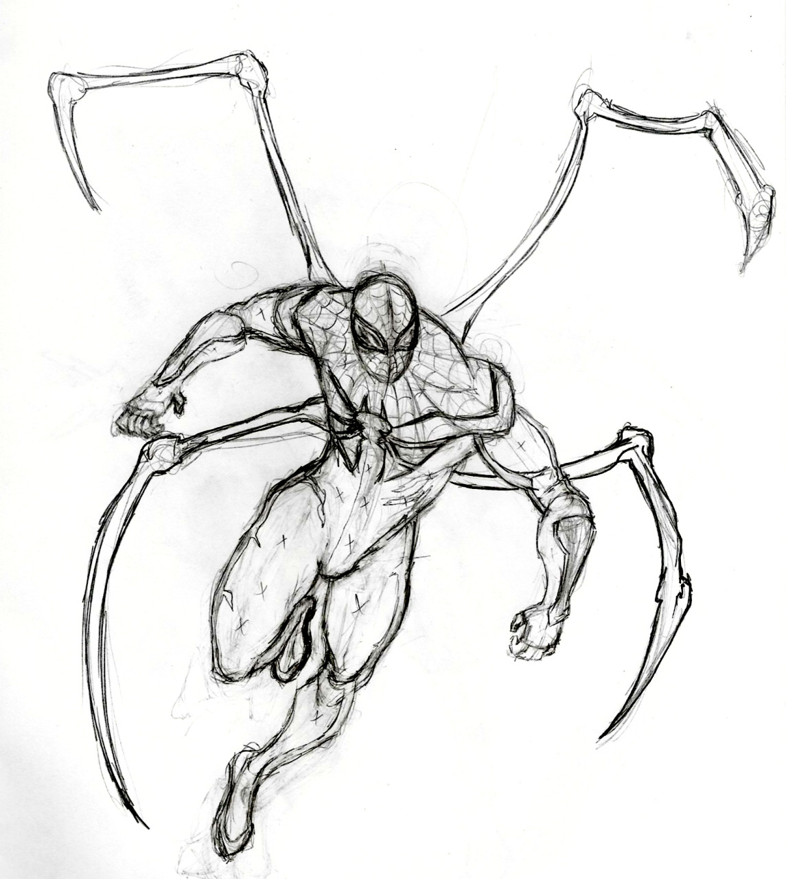 Dibujo a lápiz cover de Superior Spiderman.