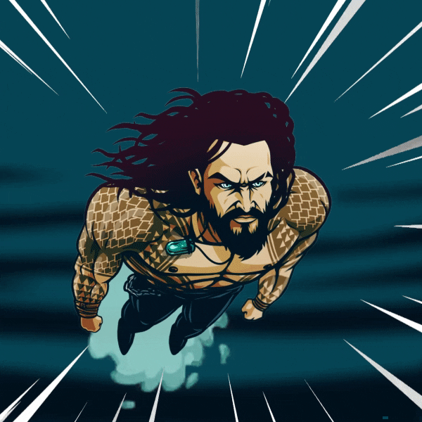 Aquaman Super speed swimming w/ background