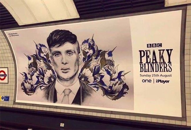 Peaky Blinders fan art tube advert London Underground