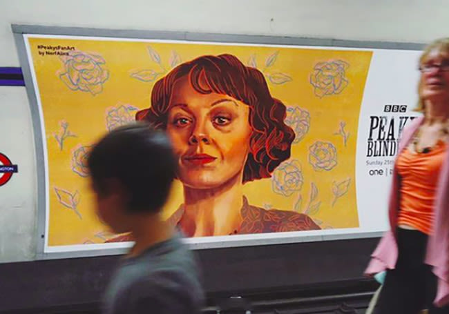 Peaky Blinders fan art tube advert London Underground
